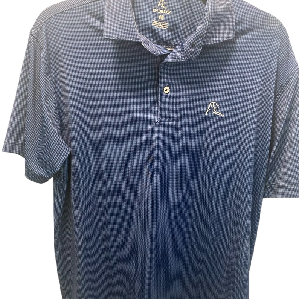 Rhoback The Dogstooth Houndstooth Performance PoloBlue Polo Shirt